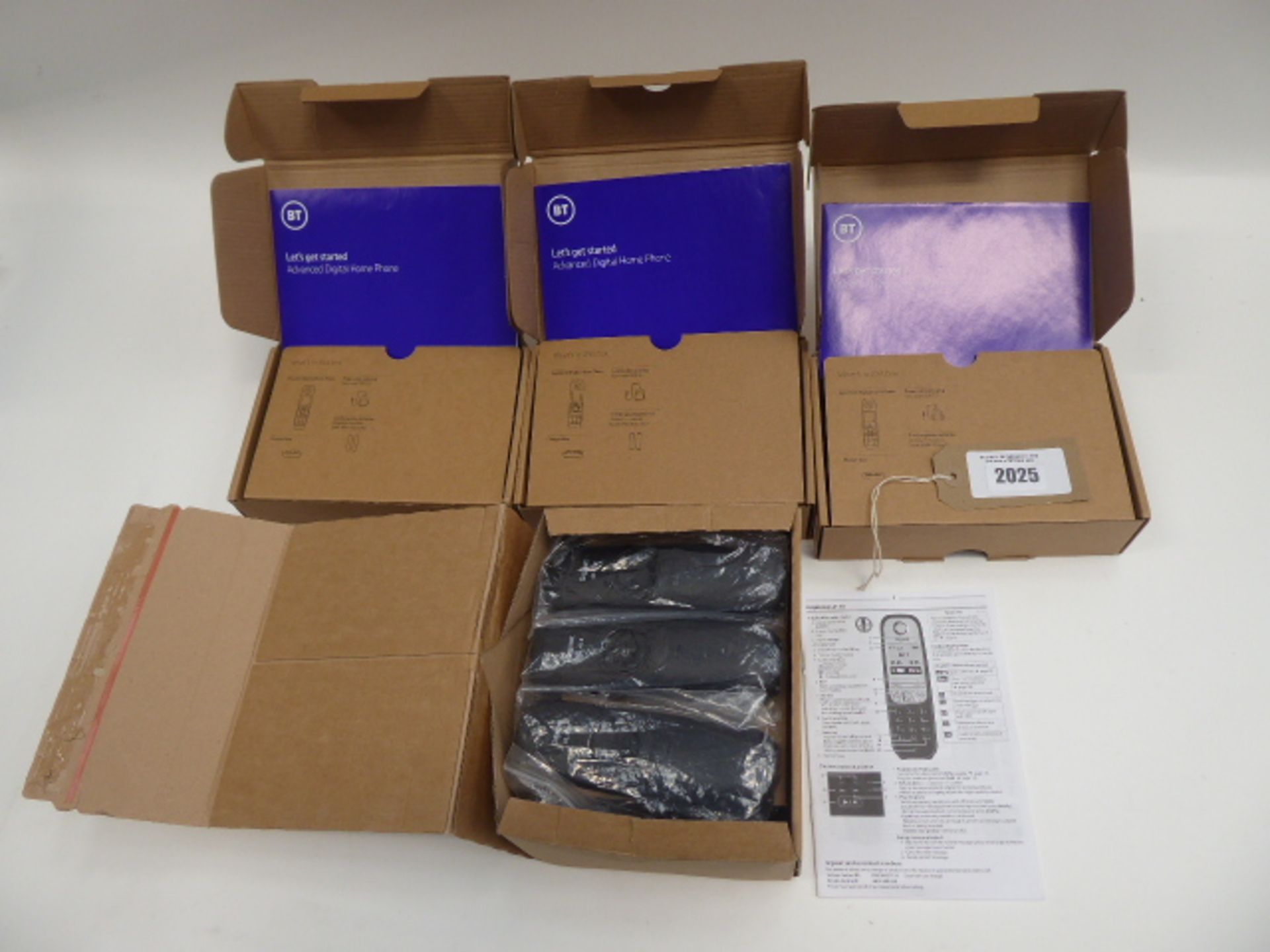 Bag containing 3x BT digital home phones and Gigaset AL415A trio set