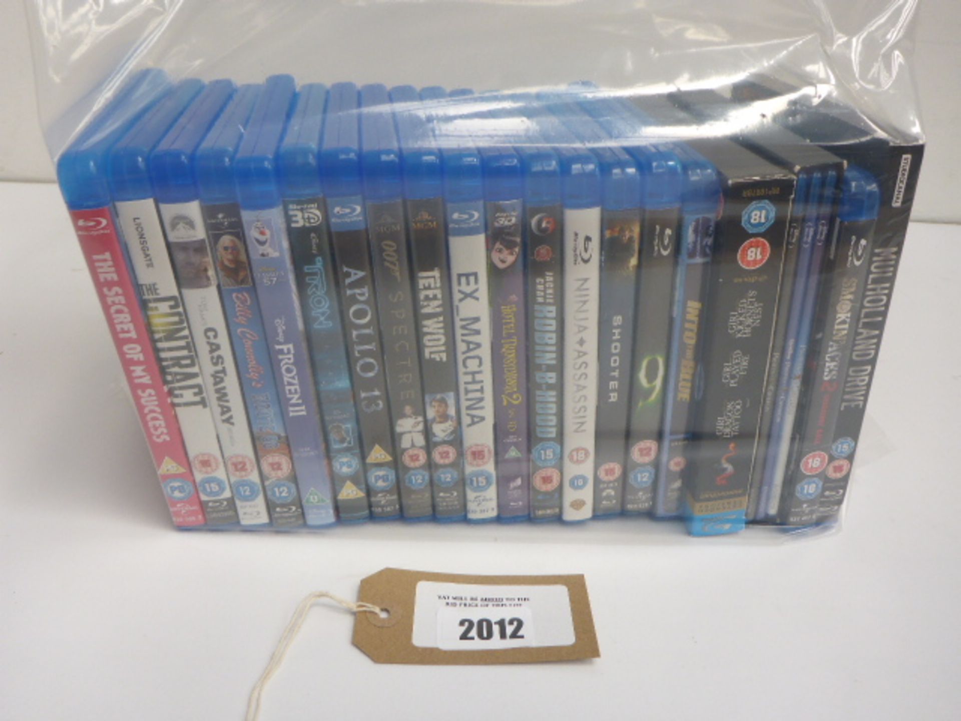 Bag containing quantity of Blu-Ray DVD films