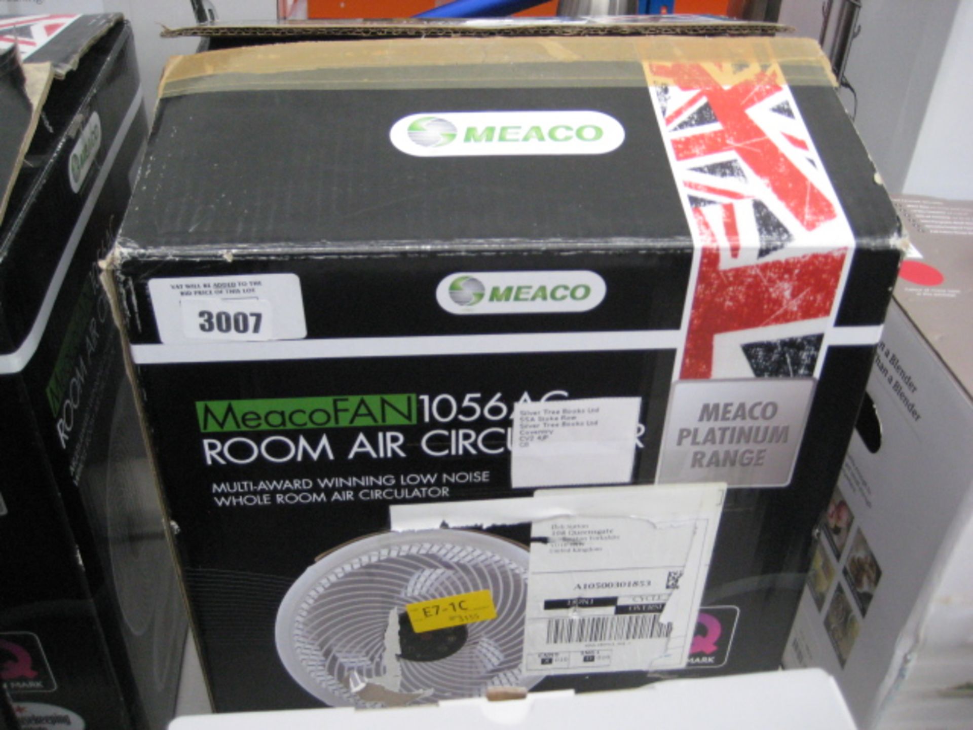 Boxed Meaco room air circulator fan