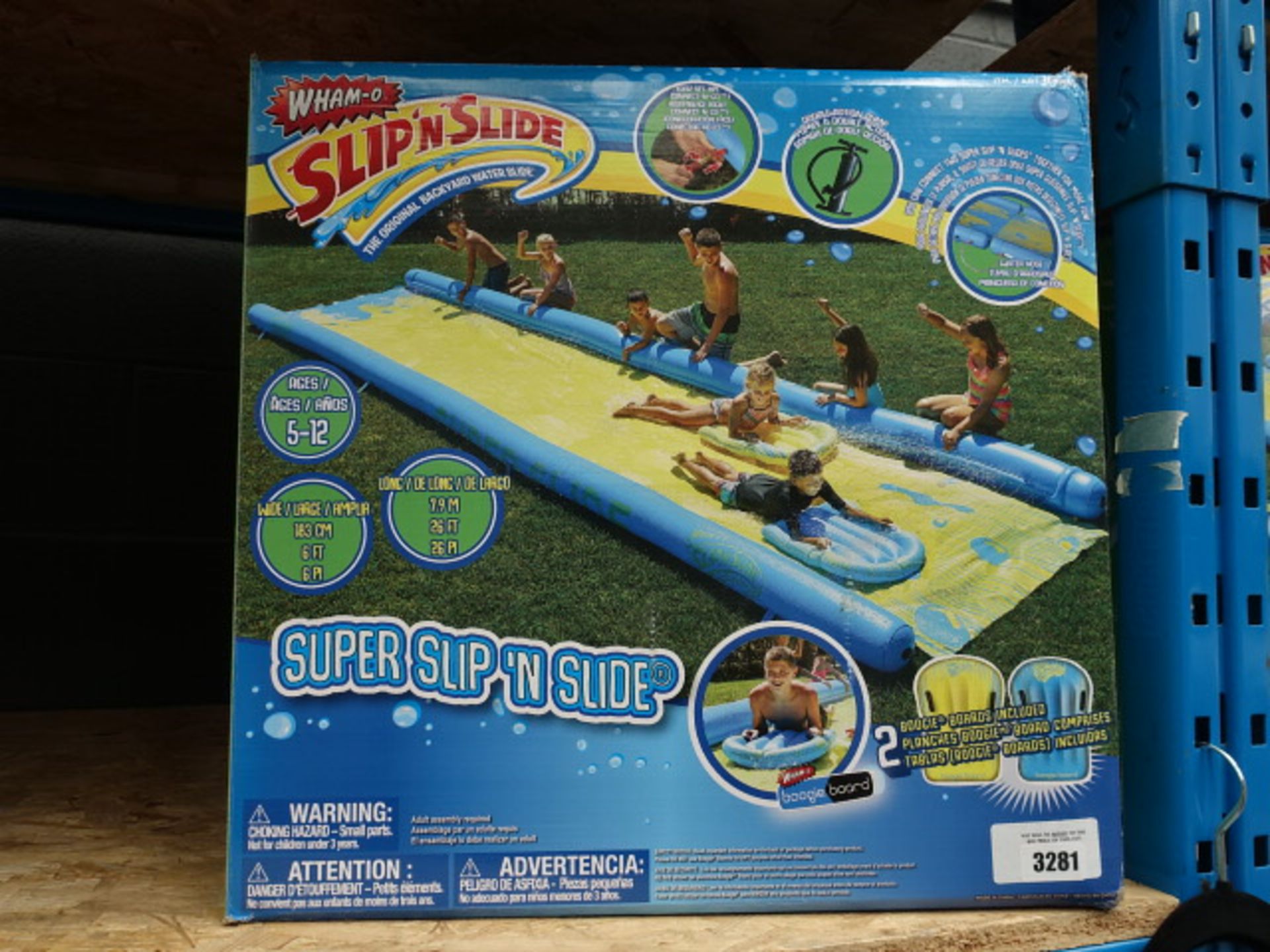 Boxed slip n slide water slide