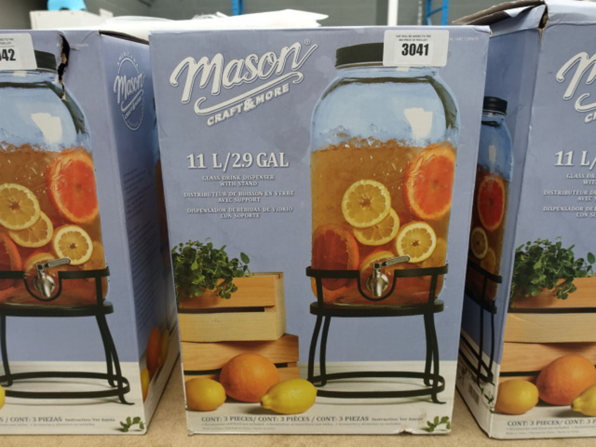 Boxed Mason Craft & More glass drinks dispenser