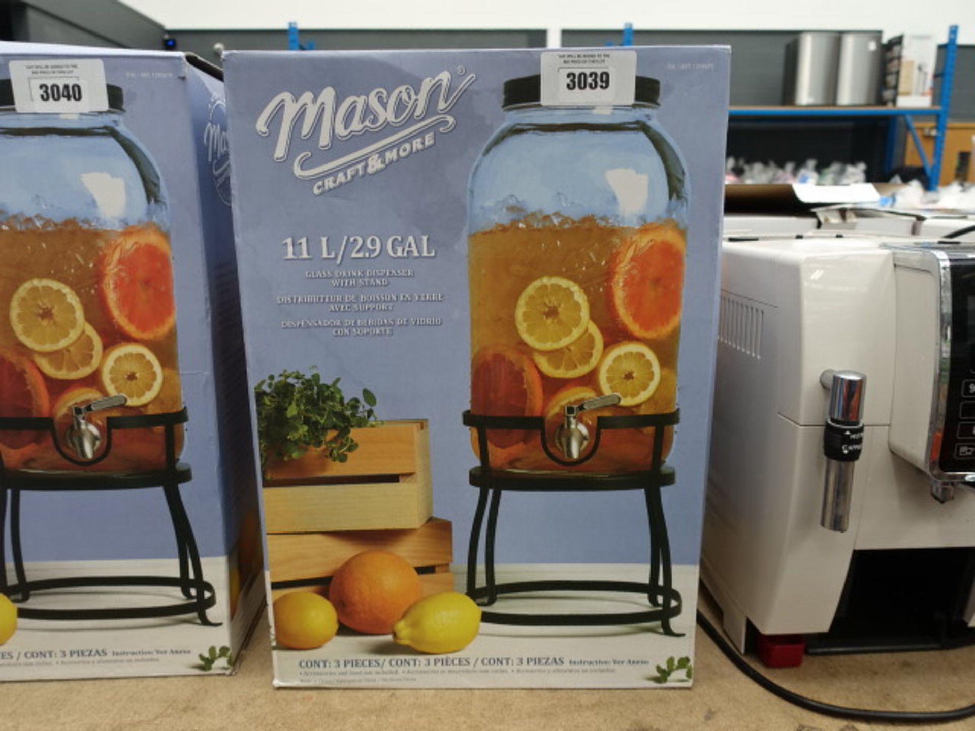 Boxed Mason Craft & More glass drinks dispenser