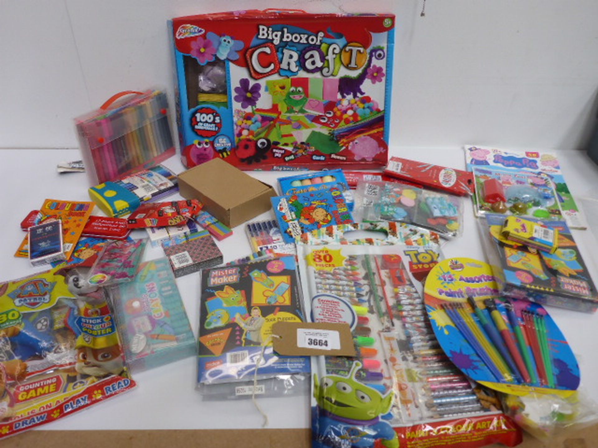 Craft packs, colouring pens, pencils, chalk, card games, activity books etc