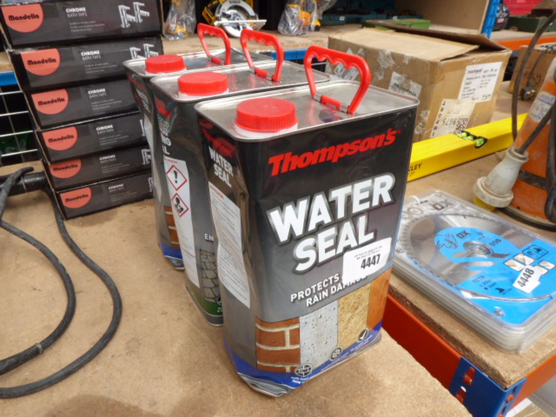 2 tubs of Thompson water seal and 1 tub of Thompson 1 coat