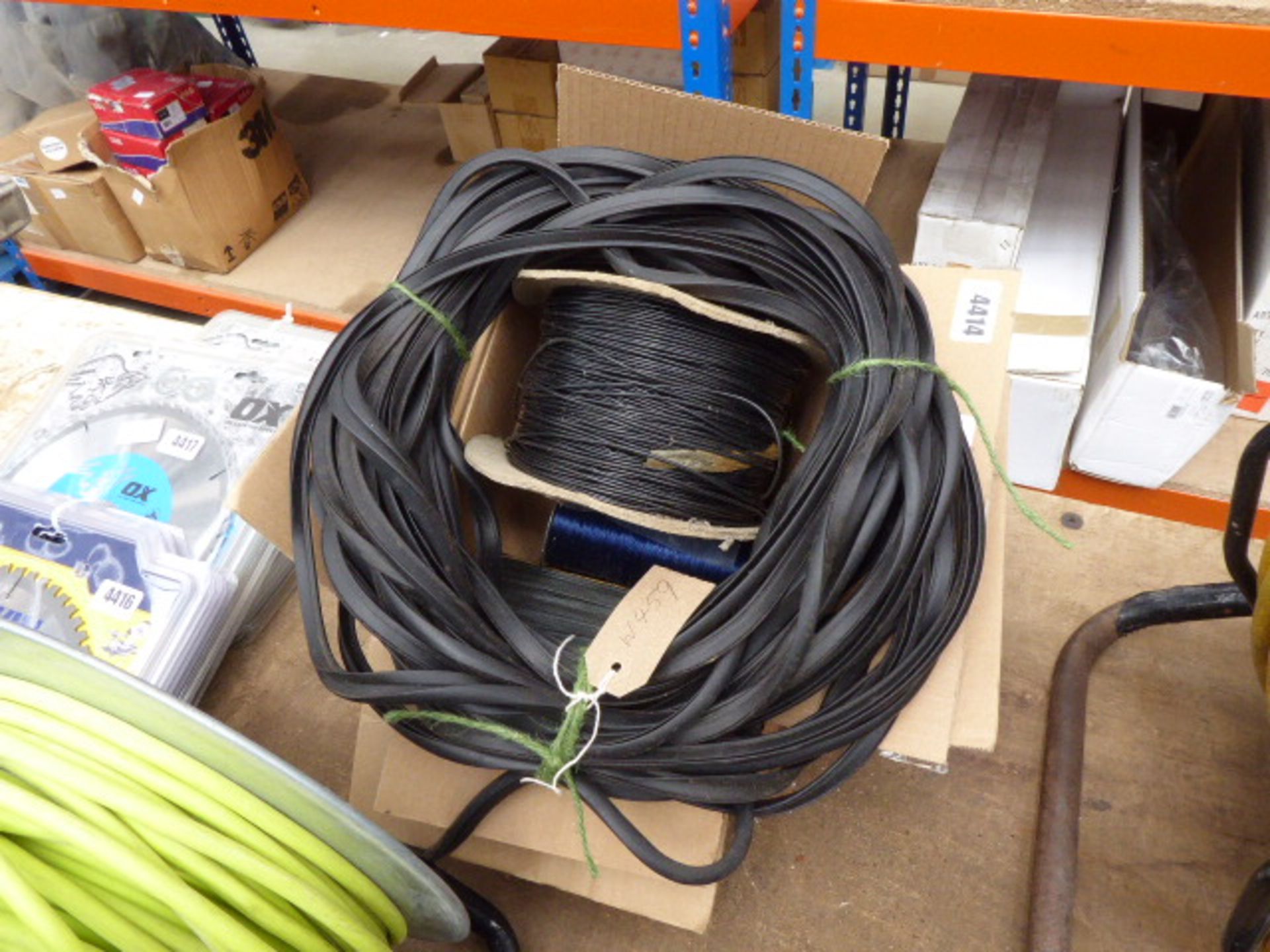 Rubber strip, electric cable, twine, etc