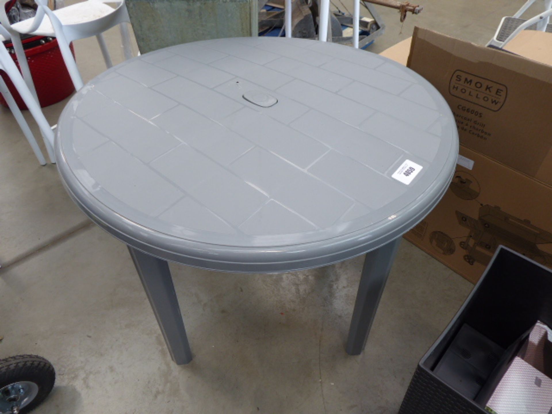 Grey round table