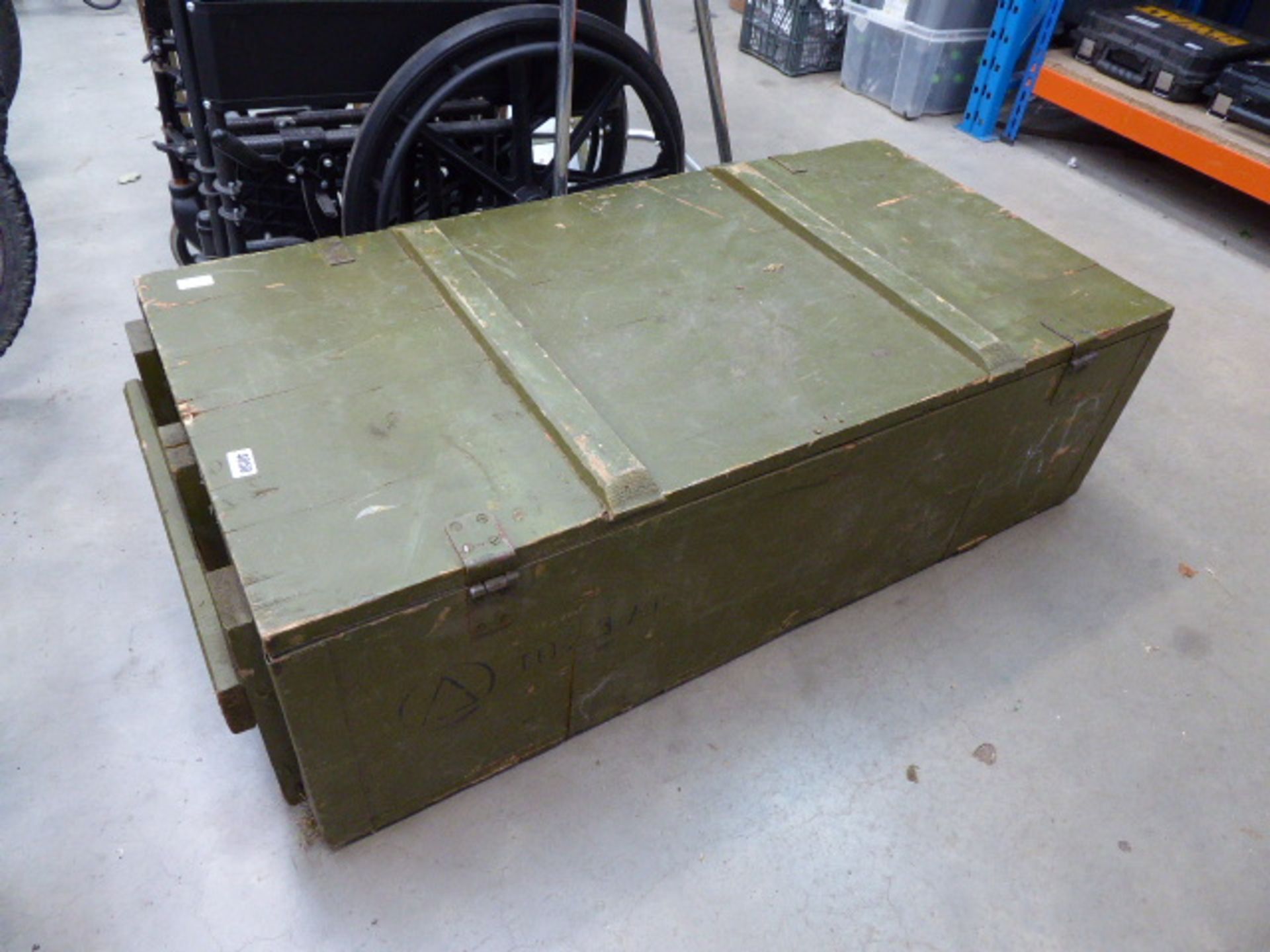 Large army style wooden box