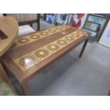 Tile topped teak coffee table