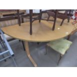 Demi lune beech table