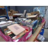 5 boxes containing large quantity of dictionaries, reference books and novels