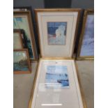 Three framed and grazed impressionist prints