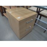 Beech two drawer bedside cabinet plus a three tier whatnot stand