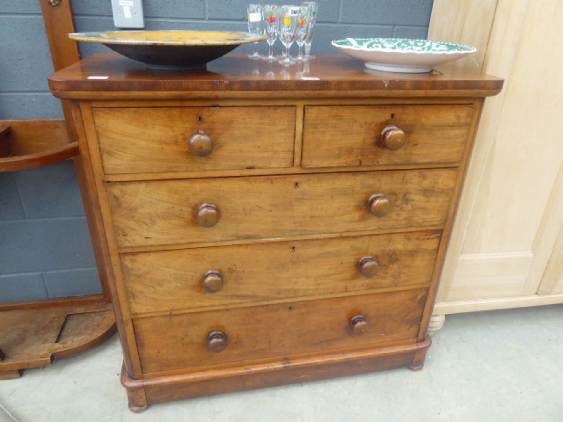 Victorian mahogany chest of three over four drawers