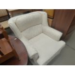 Cream floral fabric armchair