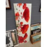 Print of glass of poppies