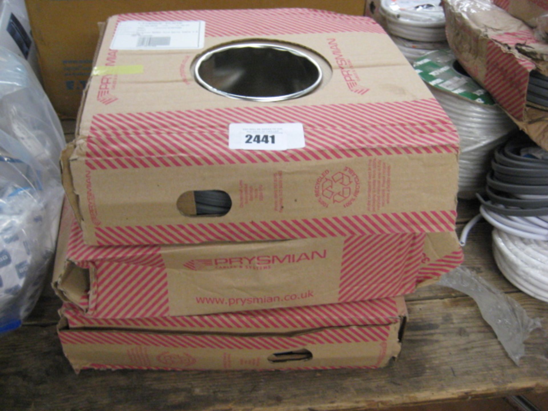 3 rolls of Prysmian twin earth cable