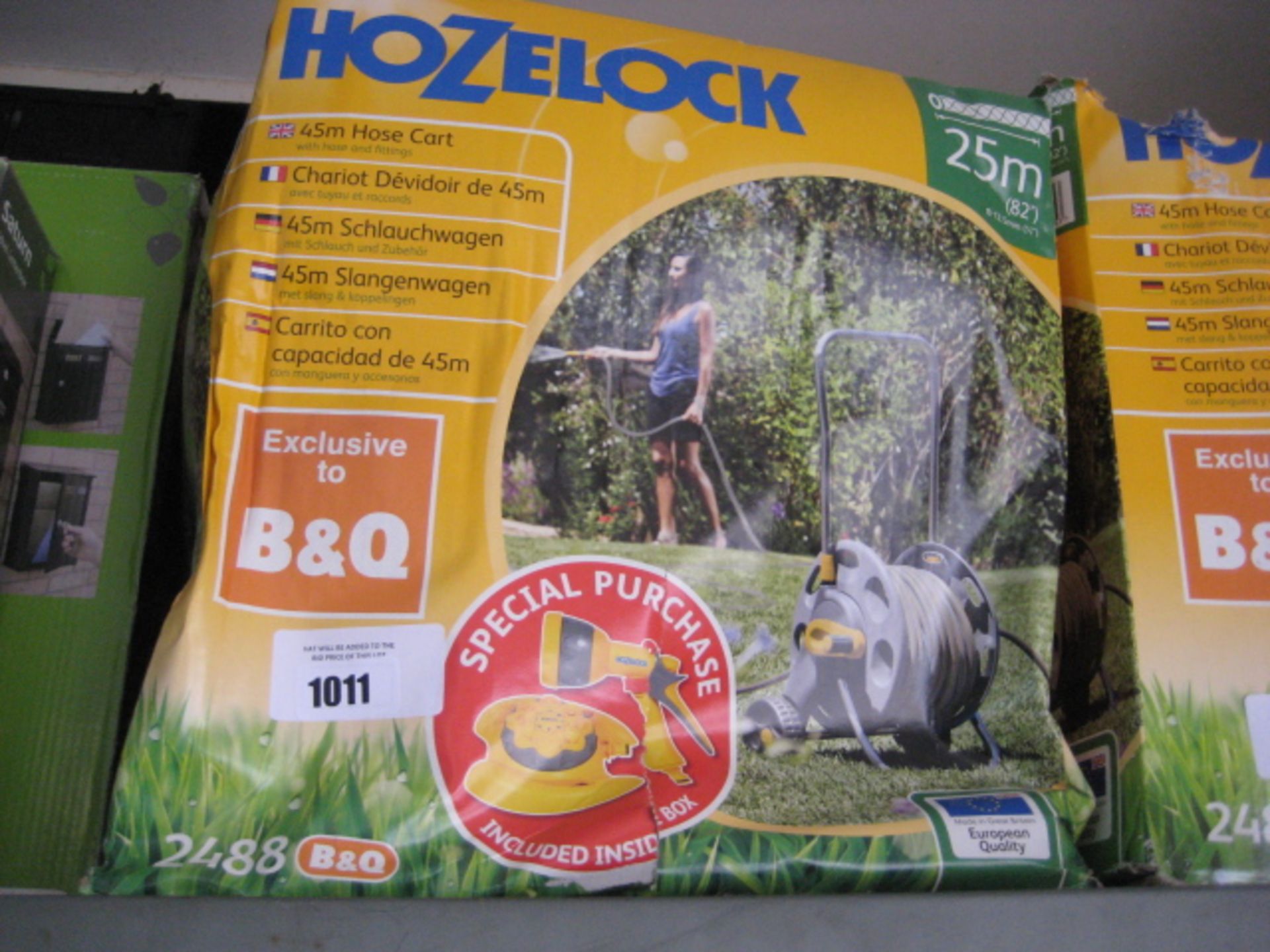 Hozelock 25m hose on cart