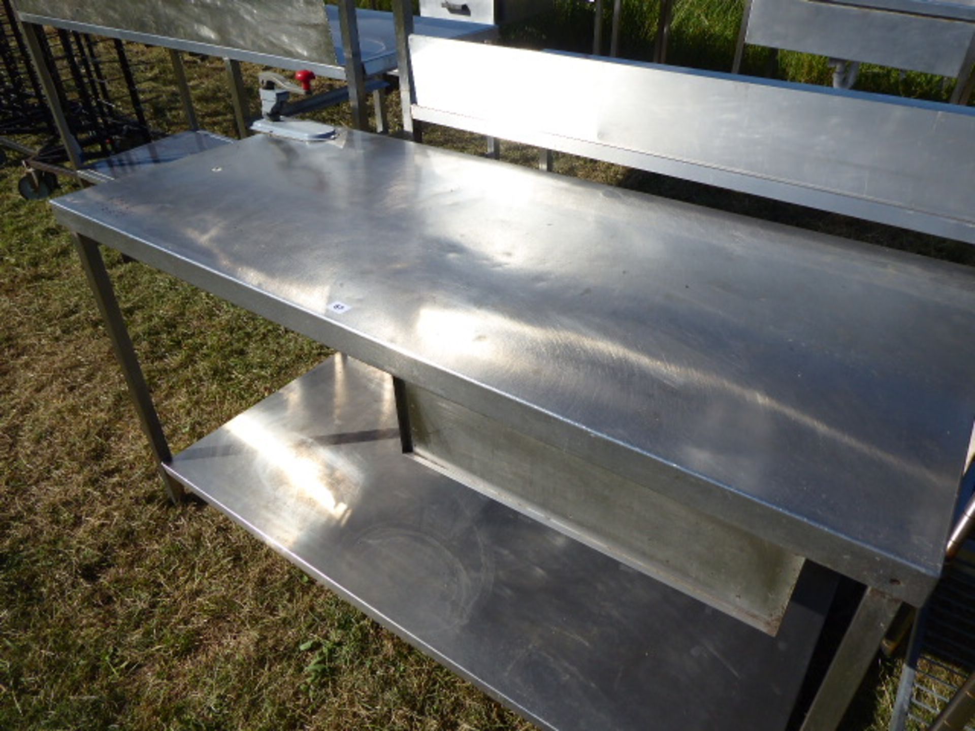 Stainless steel preparation table with mounted can opener, drawer and shelf under, 1500mm wide, - Image 2 of 2