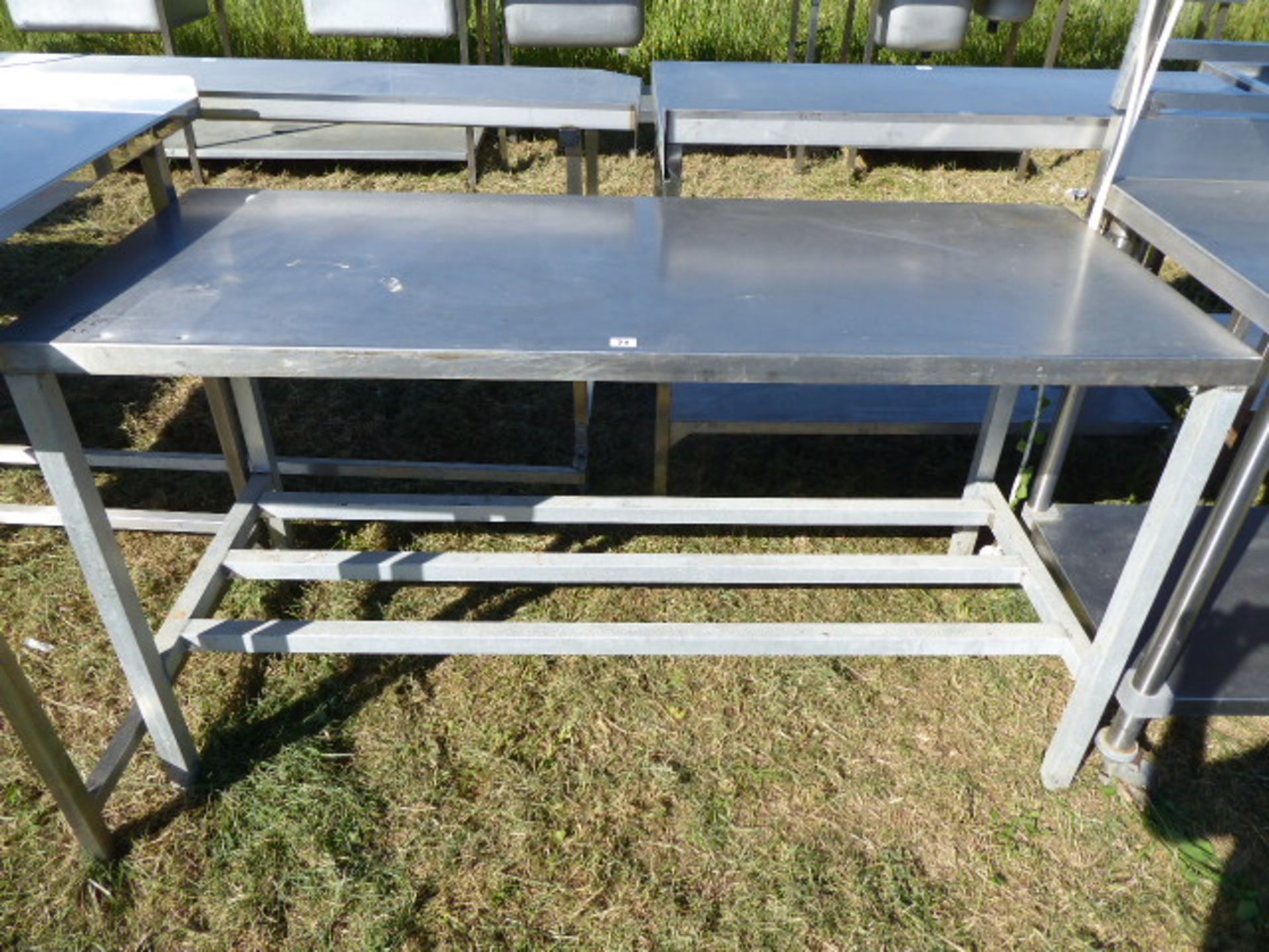 Stainless steel preparation table with a heavy duty frame, 1530mm wide, 610mm deep and 830mm high