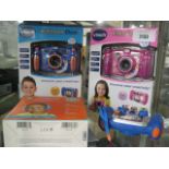 (2137) 3 various Kiddy Zoom cameras and Motorola headset