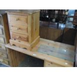 Pine 4 drawer dressing table with matching pine 3 drawer bedside