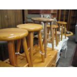 6 various pine stools