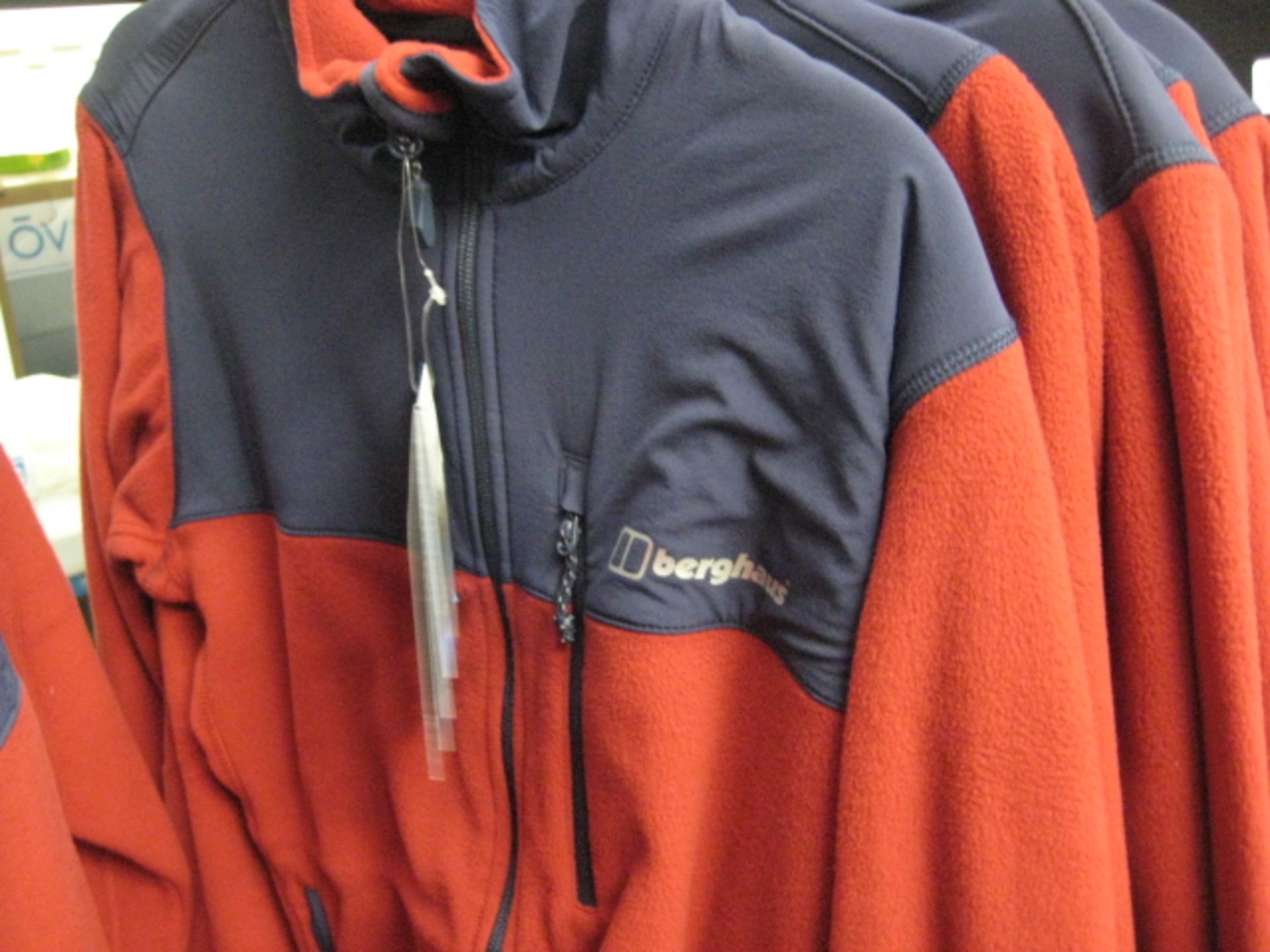 Berghaus zip up fleece in blue and red