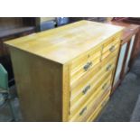 Satin wood chest of 2 over 3 drawers