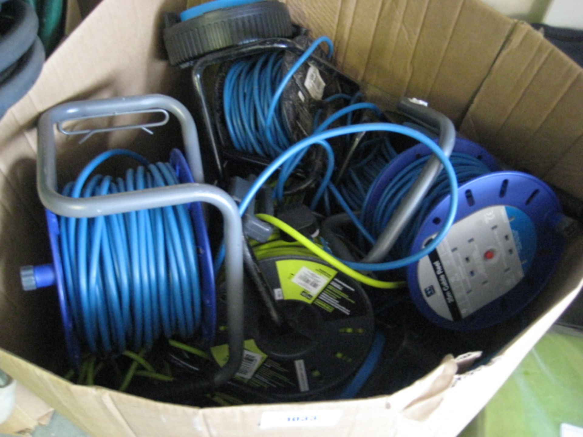 Box containing mixed sized cable reels