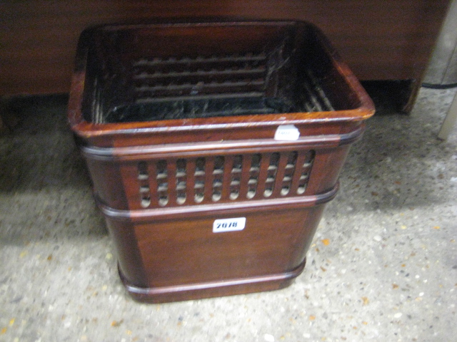 Hardwood waste paper basket