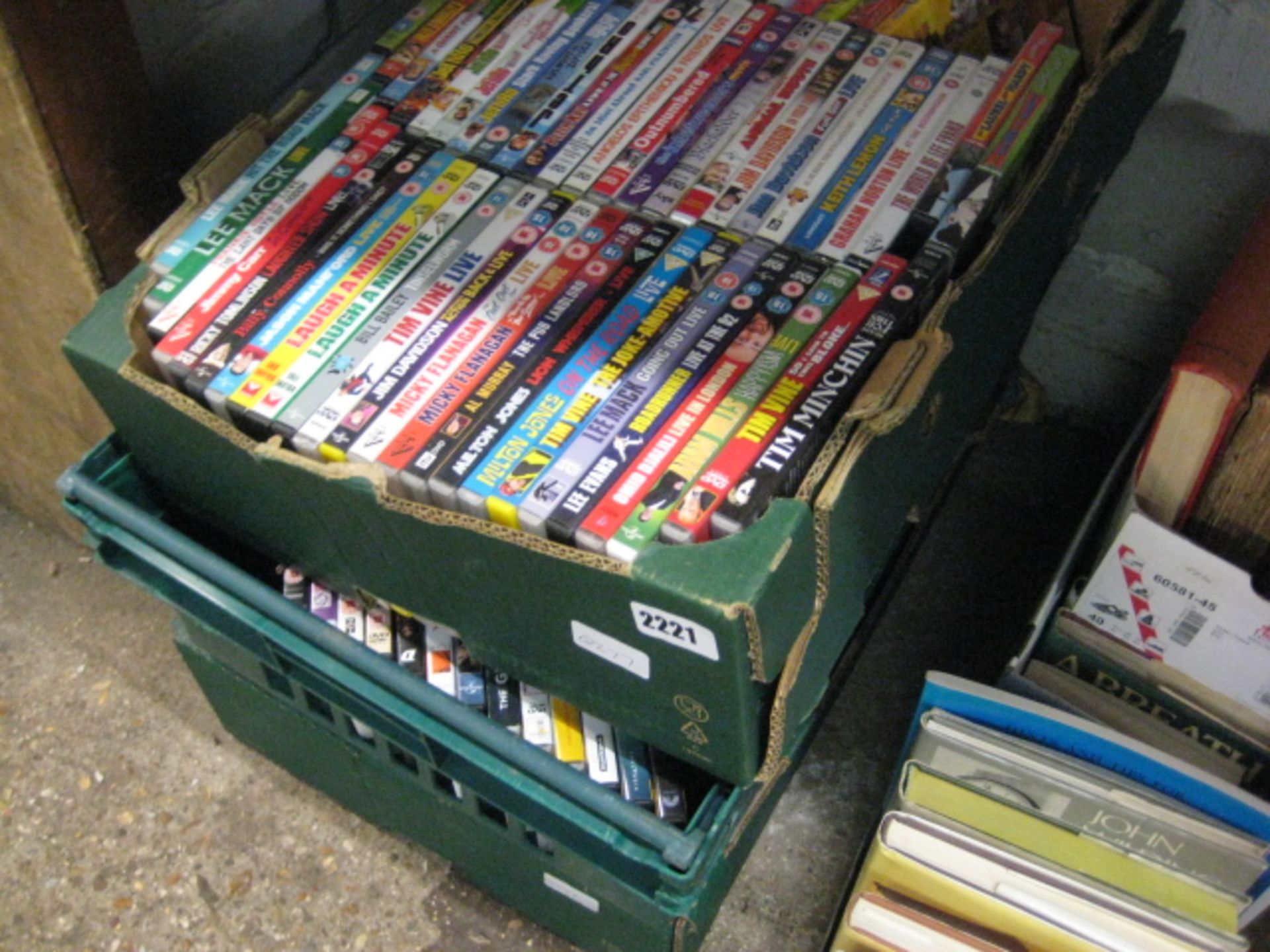 3 crates of mixed DVDs