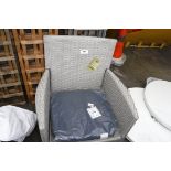 Single garden rattan armchair in grey