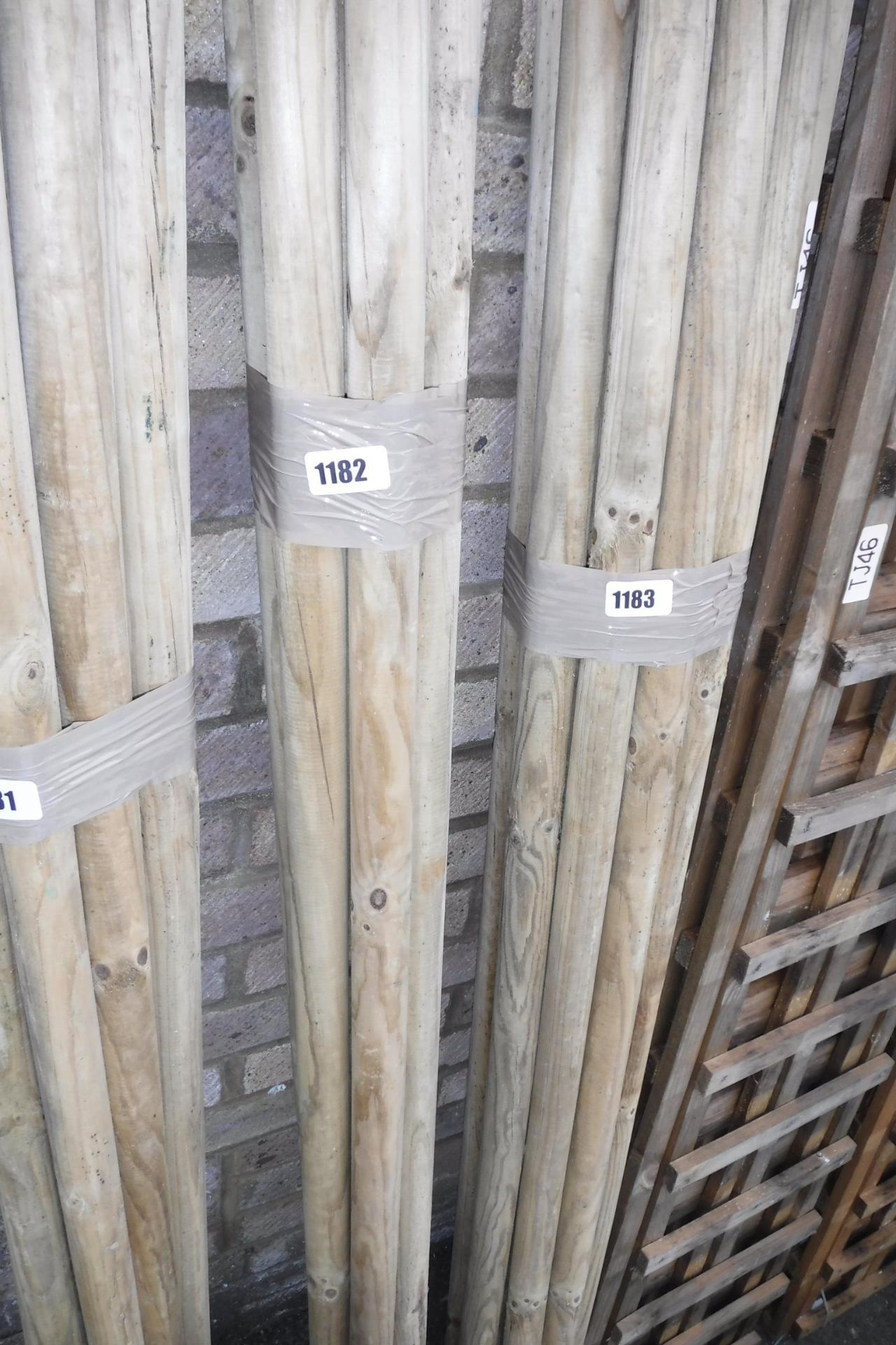 Bundle of 10 wooden garden stakes