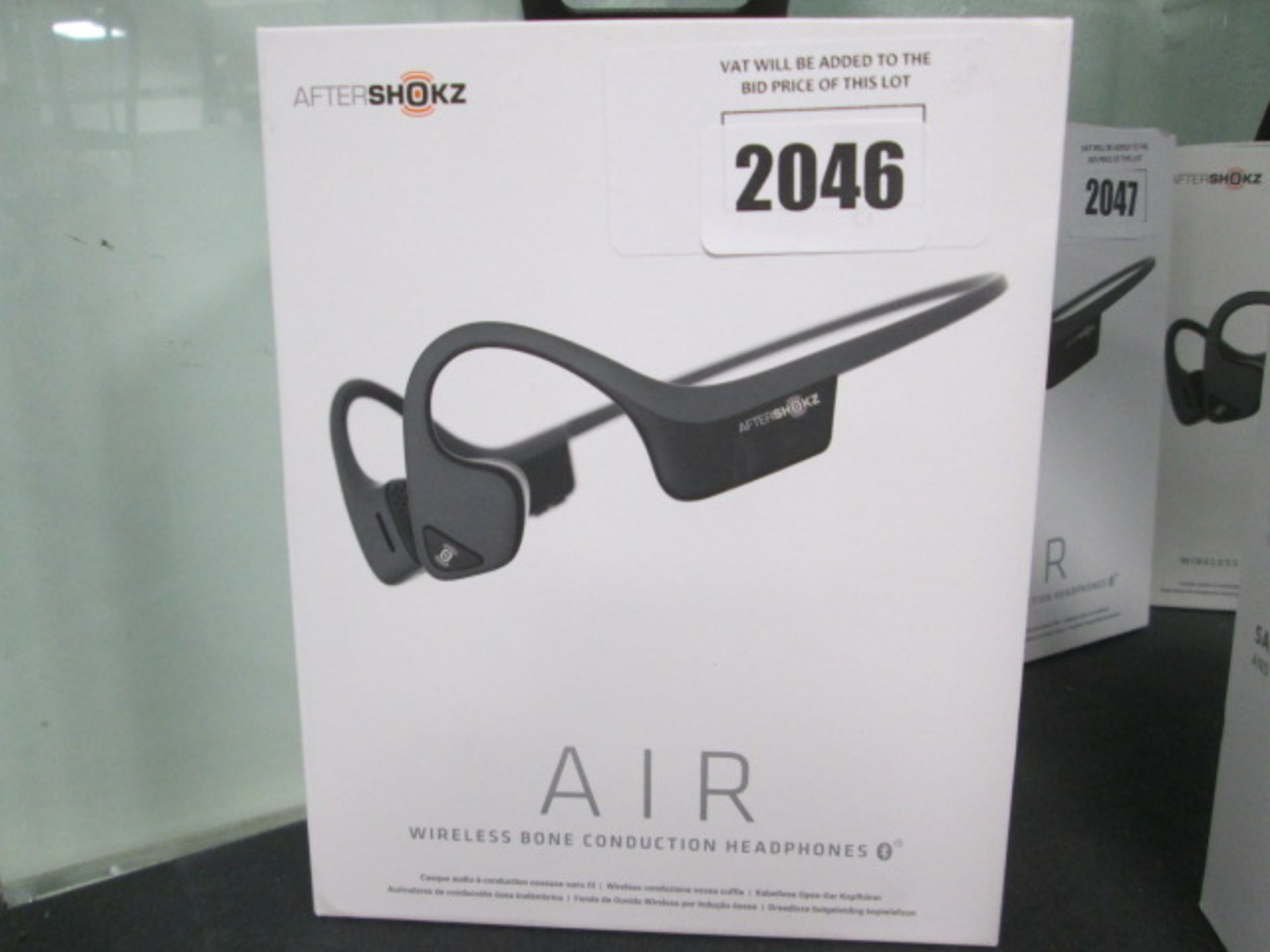 Aftershockz Air wireless bone conduction headphones in box