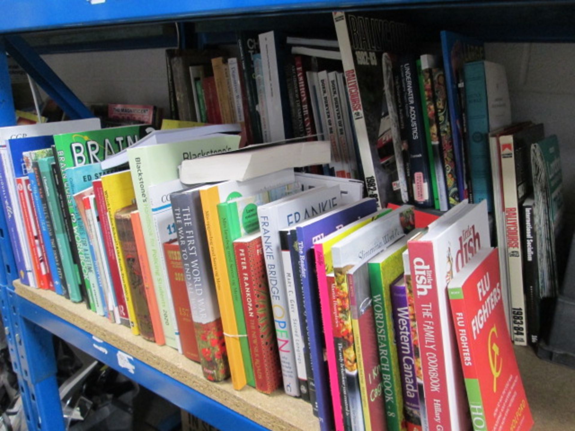 Shelf comprising of hardback and paperback reference materials and children's books etc