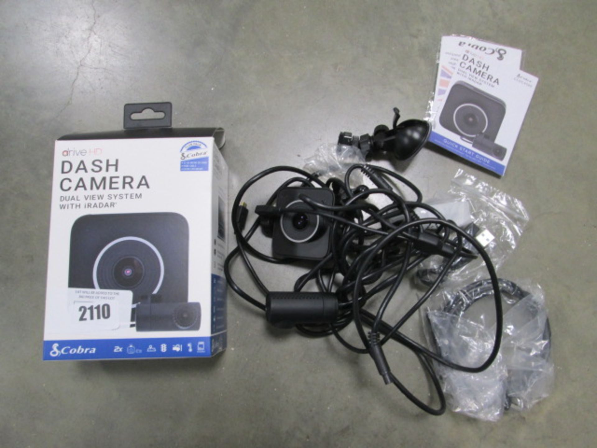 Cobra Dry HD dashcam with rear view system in box