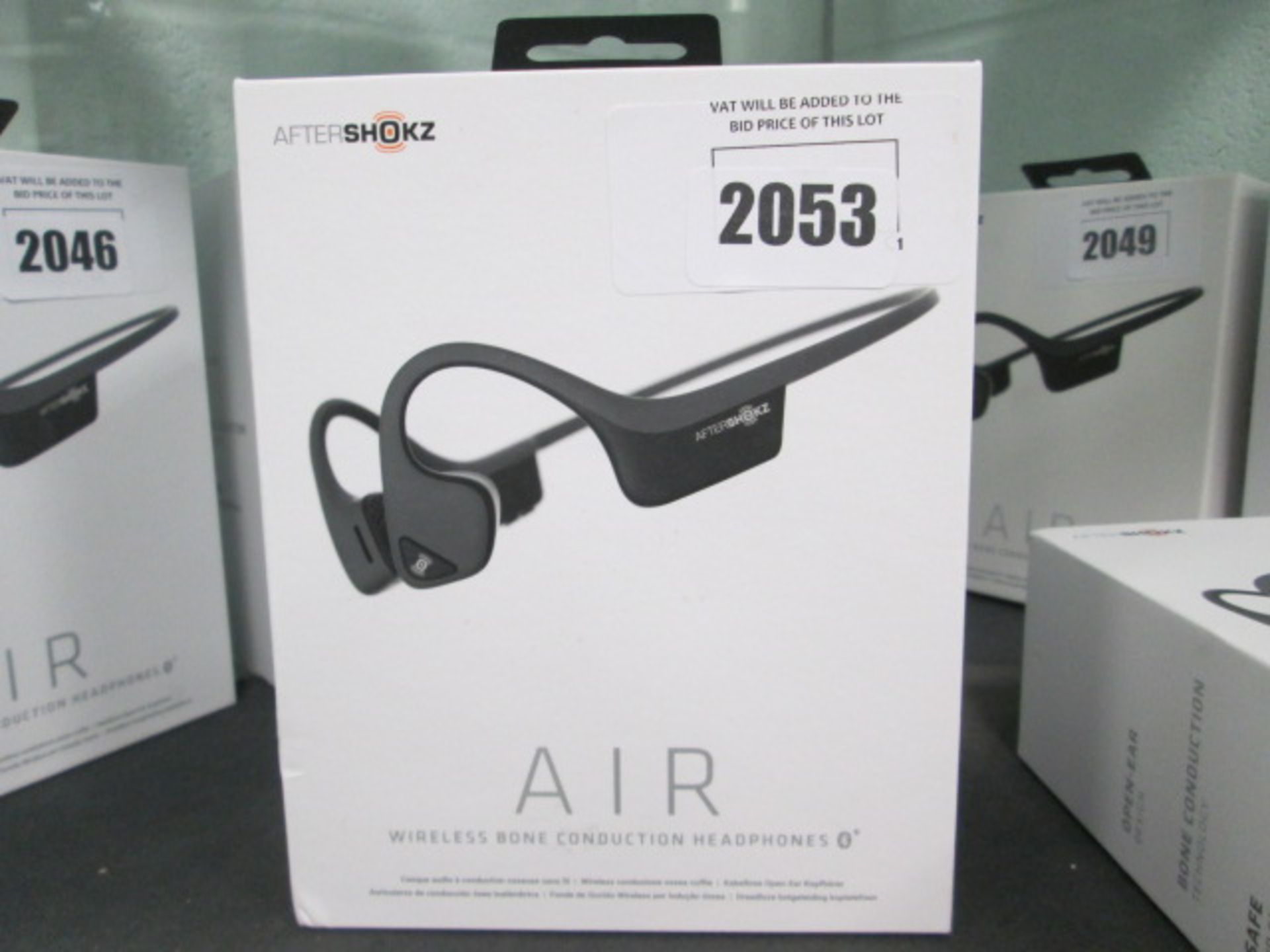 Aftershockz Air wireless bone conduction headphones in box