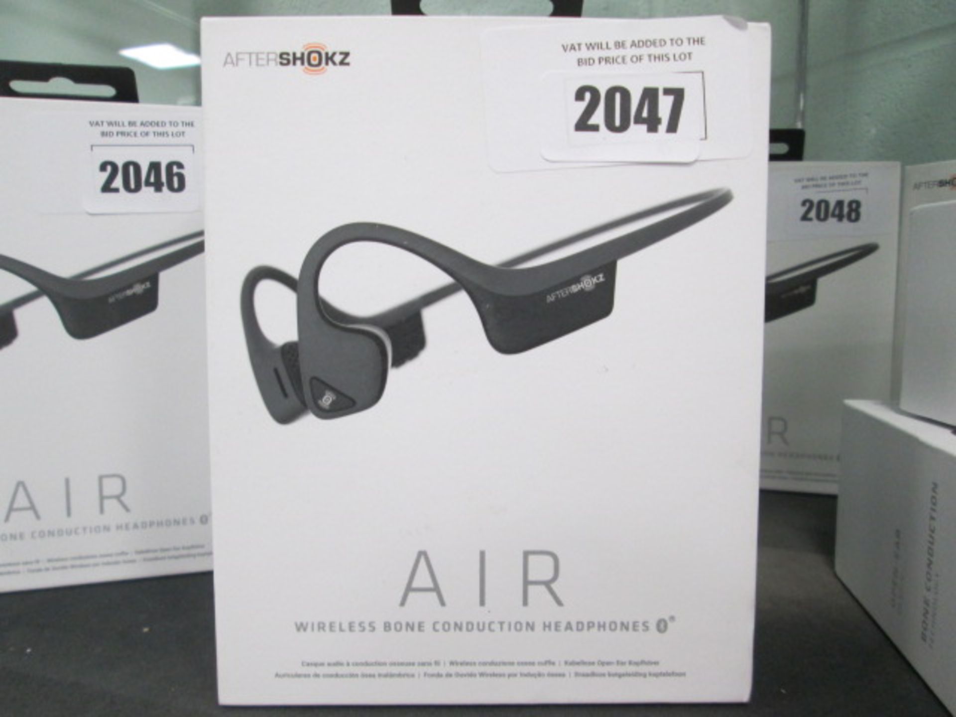 Aftershockz Air wireless bone conduction headphones in box