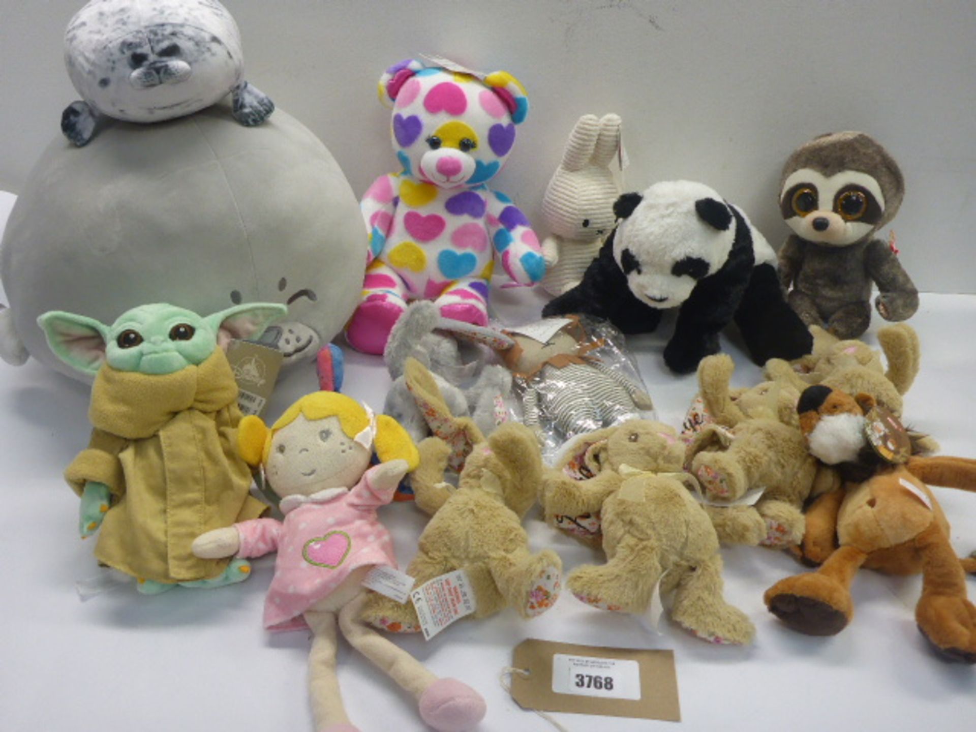 Selection of soft cuddly TY and other toys