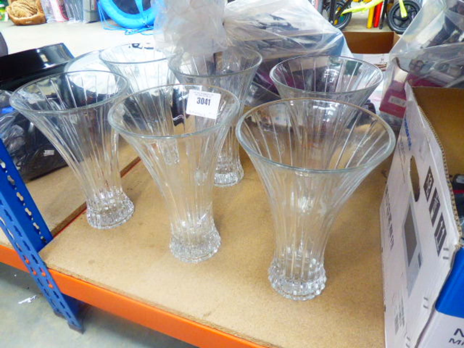 Six damaged/cracked vases