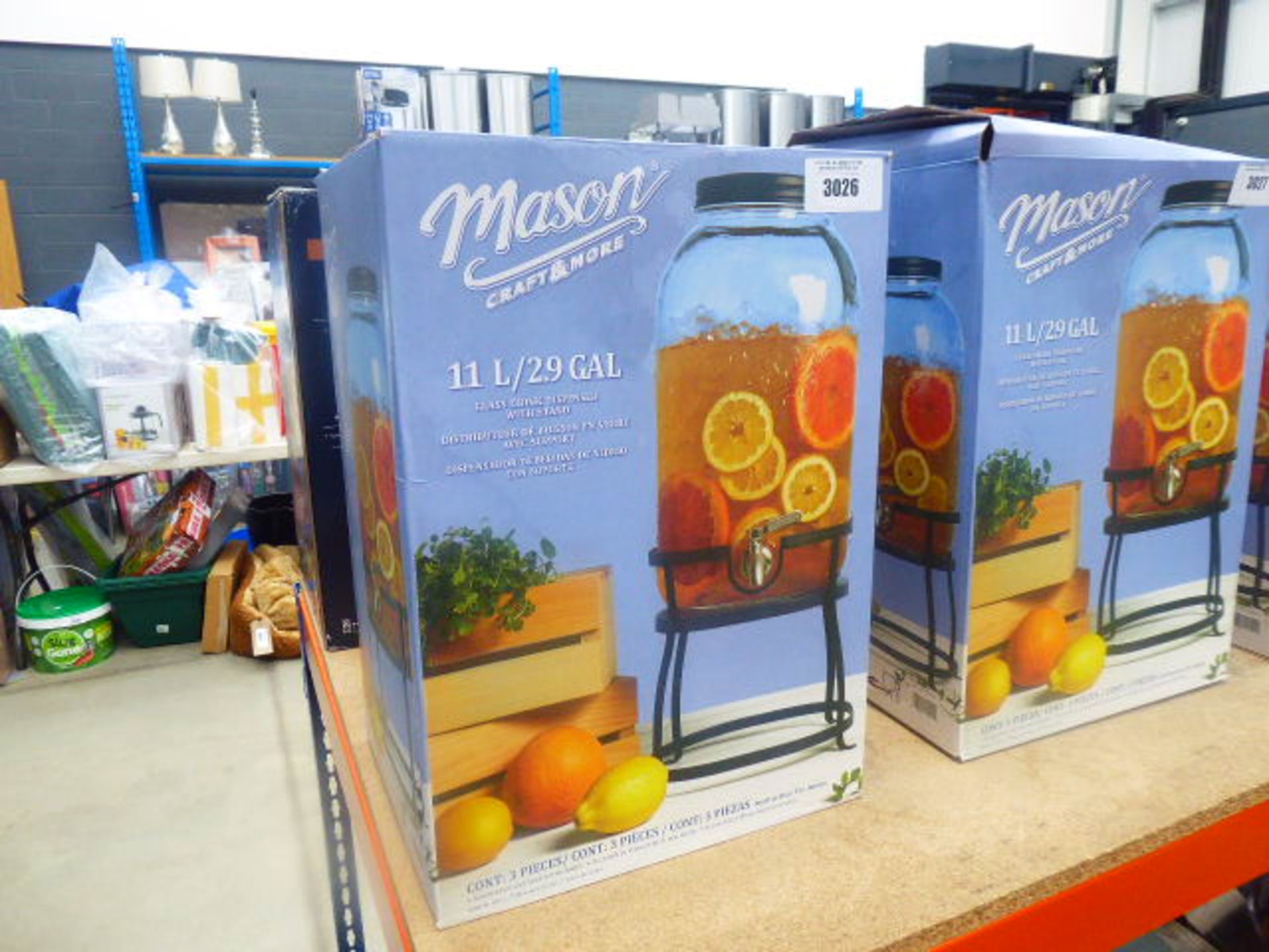 Boxed Mason Craft and More glass drinks dispenser