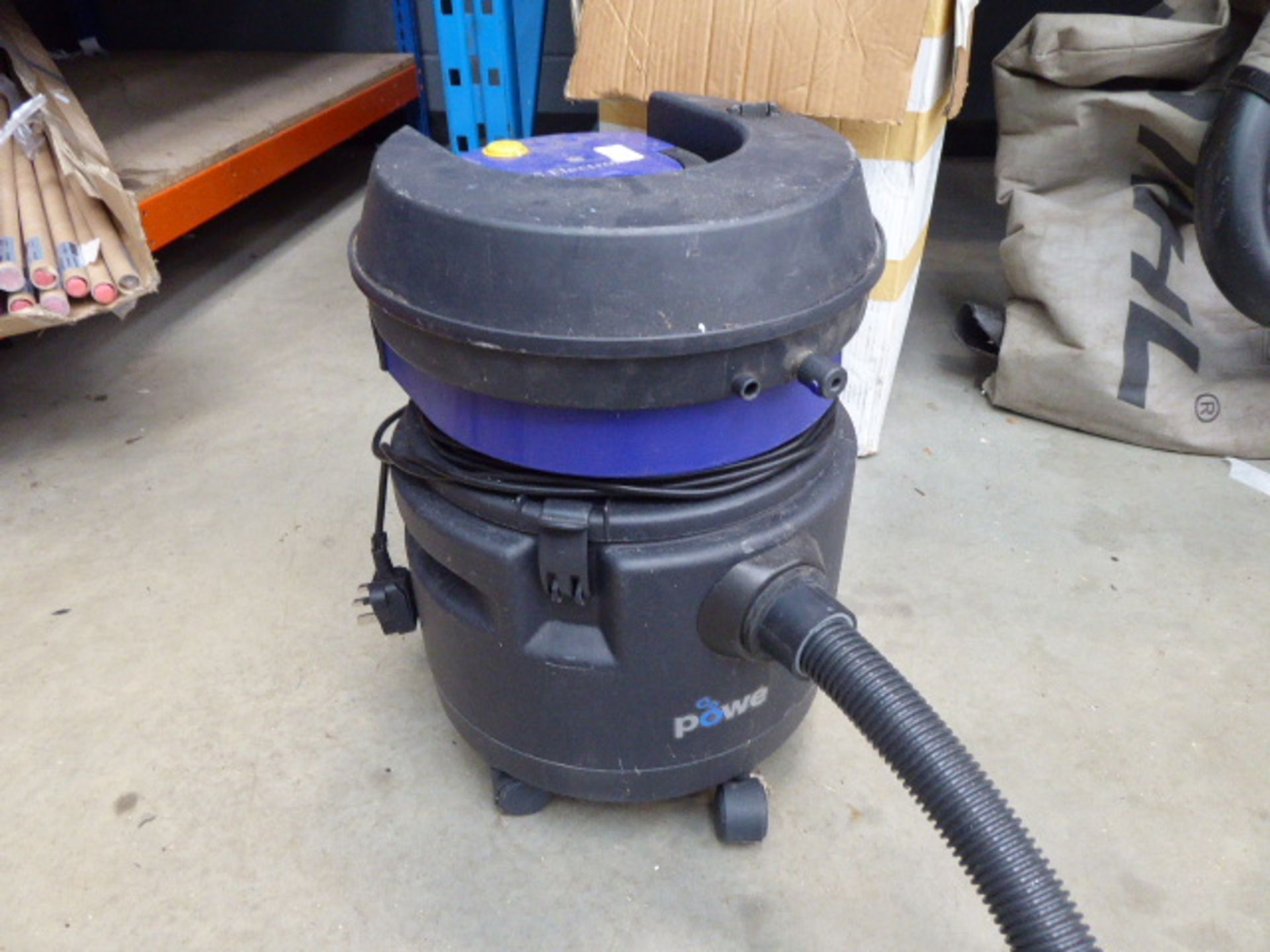 Blue boxed electric vacuum cleaner