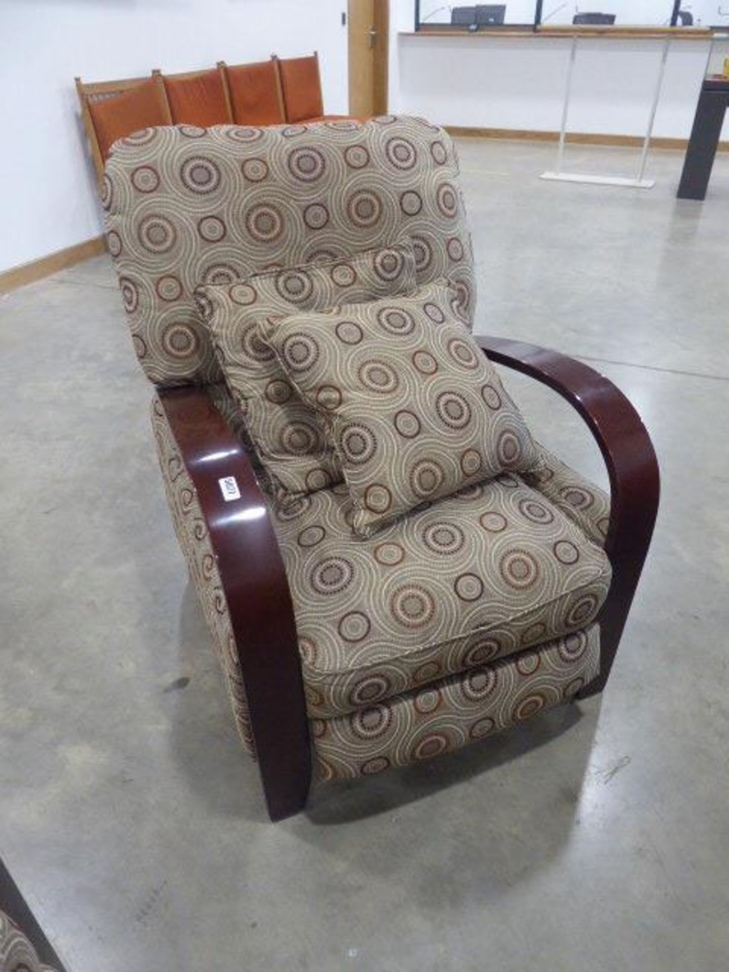 Monica brown swirl patterned recliner chair