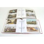 Two albums containing four hundred postcards with anotations relating to architecture,