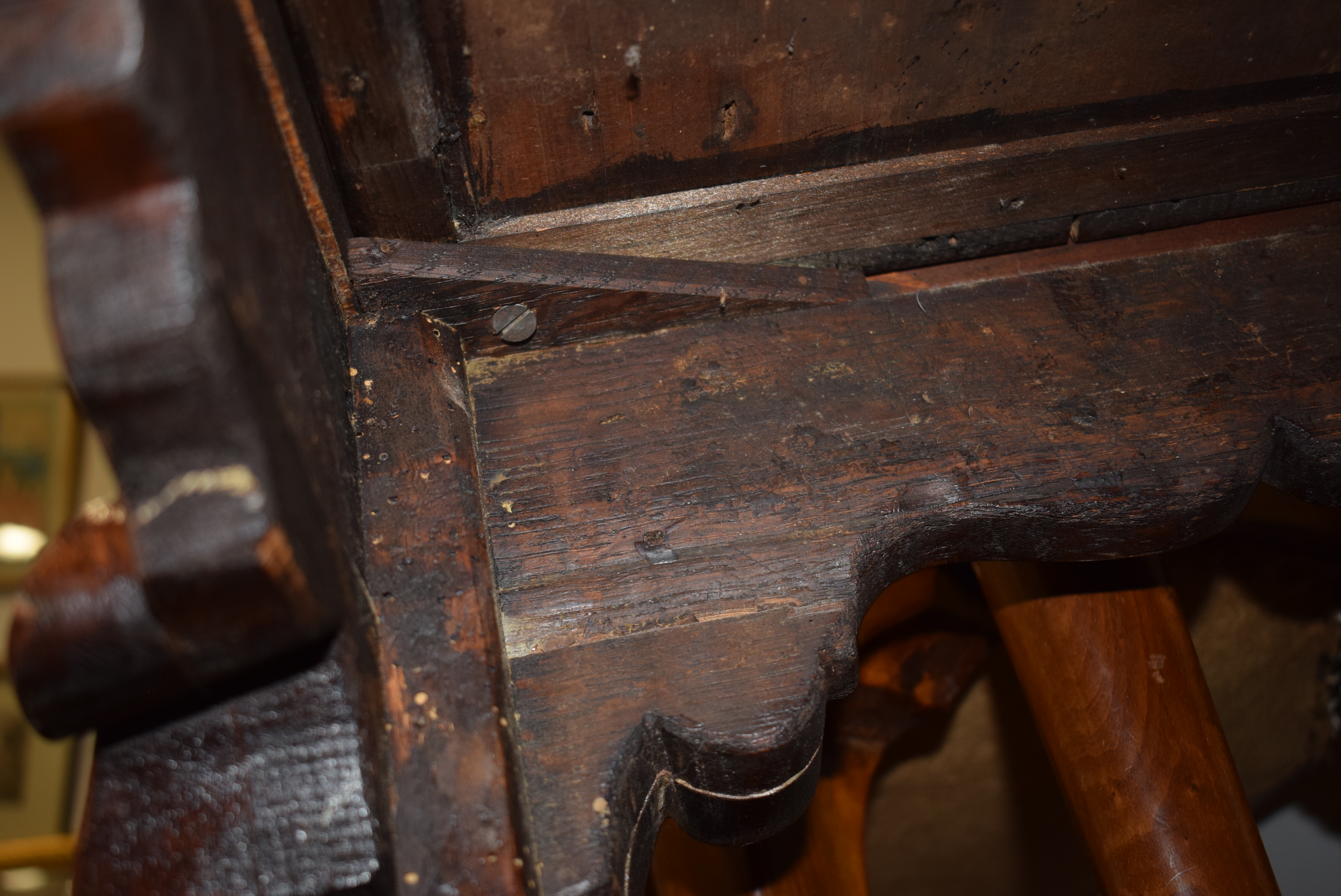 An early 18th century and later walnut bureau on stand, - Image 8 of 24