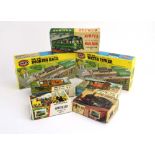 Seven Airfix OO gauge kits including Stephenson's Rocket, saddle tank and others,