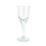 A hand blown glass drinking glass, h.