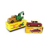 Two Dinky models: 159 Morris Oxford saloon and 430 breakdown lorry Commer chassis