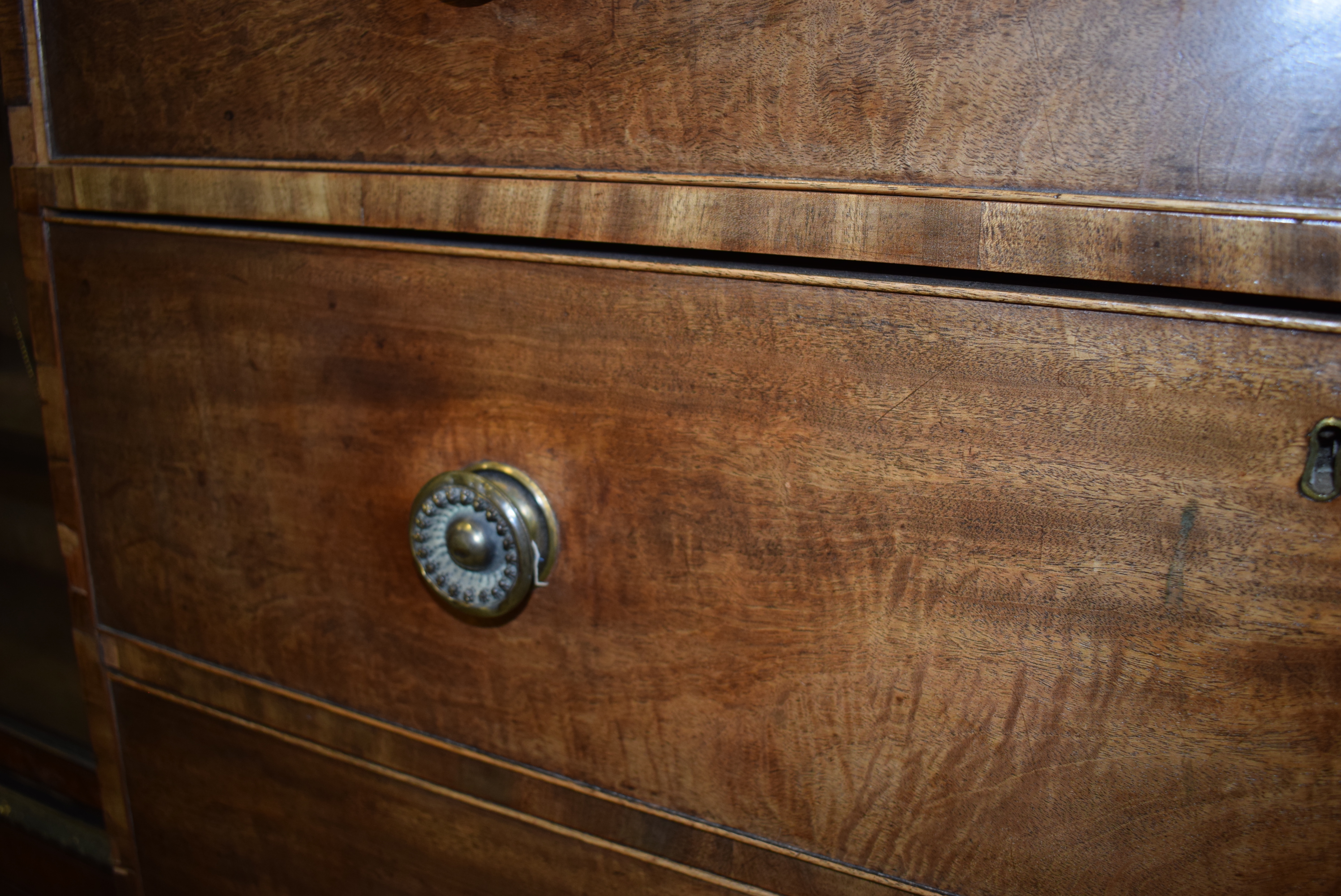 A 19th century mahogany and strung chest of two over three drawers on splayed feet, w. - Image 15 of 16