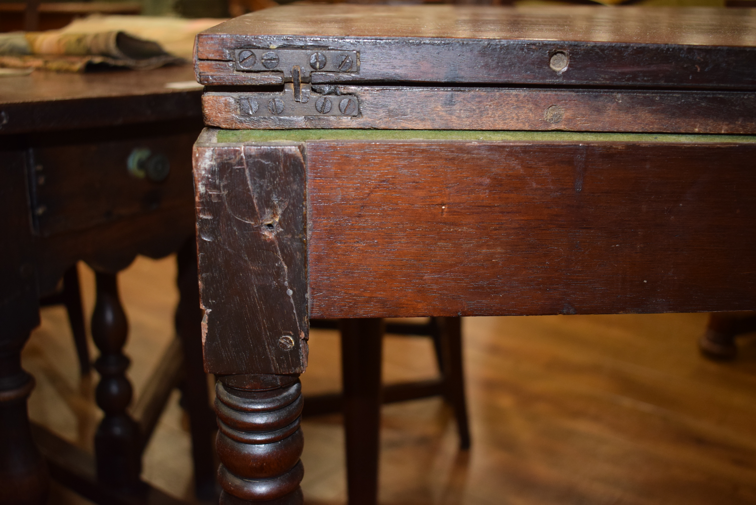 A George III mahogany tea table, the plain frieze over turned tapering legs with castors, w. - Image 13 of 18